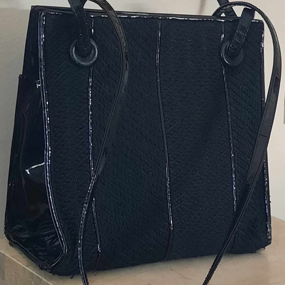 Sharif Black Leather Handbag